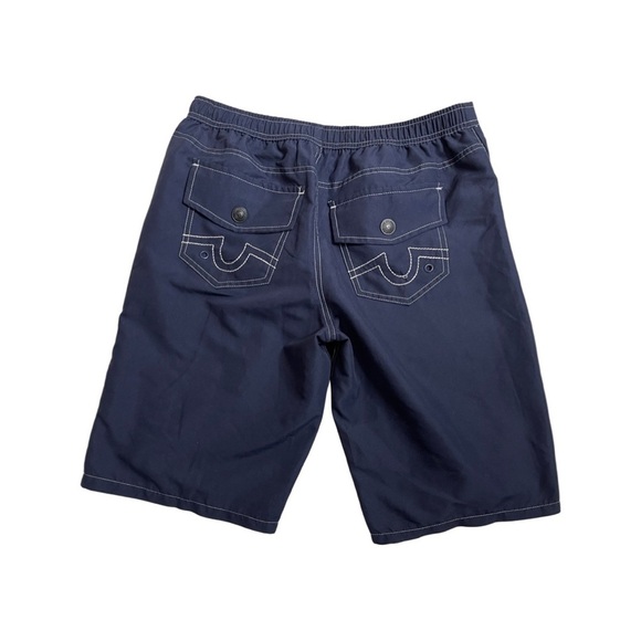 True Religion boys XL swim trunks. In navy blue with attached drawstring. - Picture 2 of 9